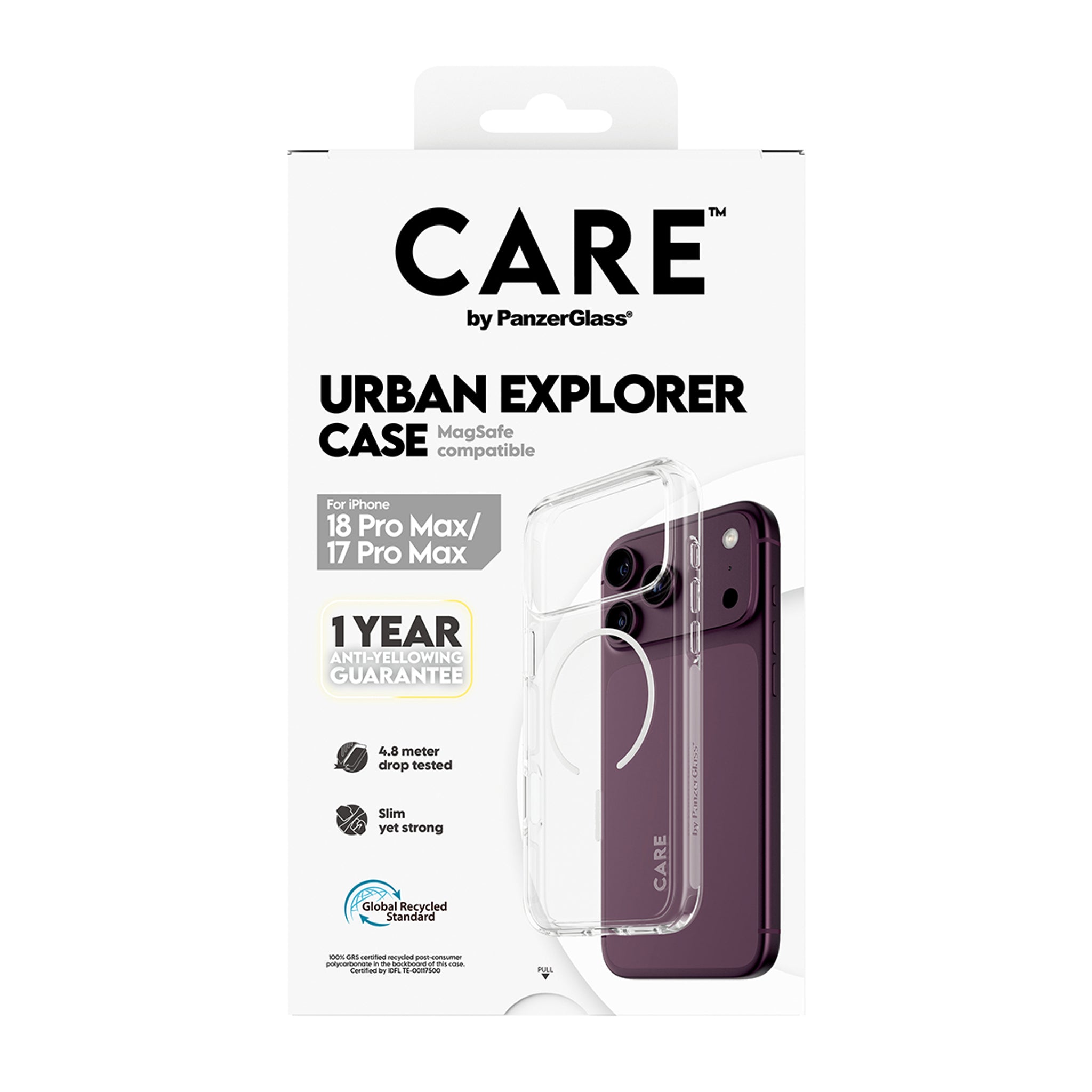 CARE™ by PanzerGlass® Urban Explorer Case Transparent w. White Magsafe iPhone 18 Pro Max | 17 Pro Max